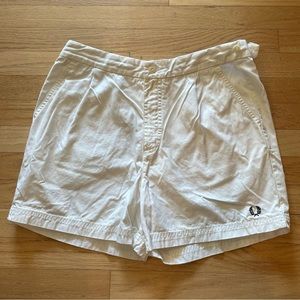 Fred Perry Men's White Cotton Tailored Tennis/Golf Shorts